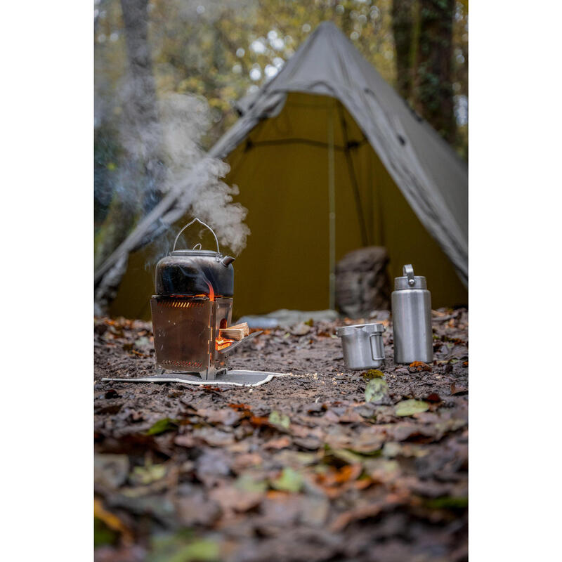 Opvouwbare houtbrander voor bushcraft bivak rvs