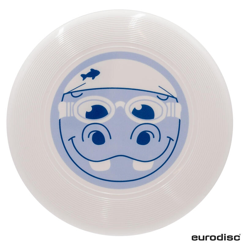 Mini disque enfant hippopotame blanc.