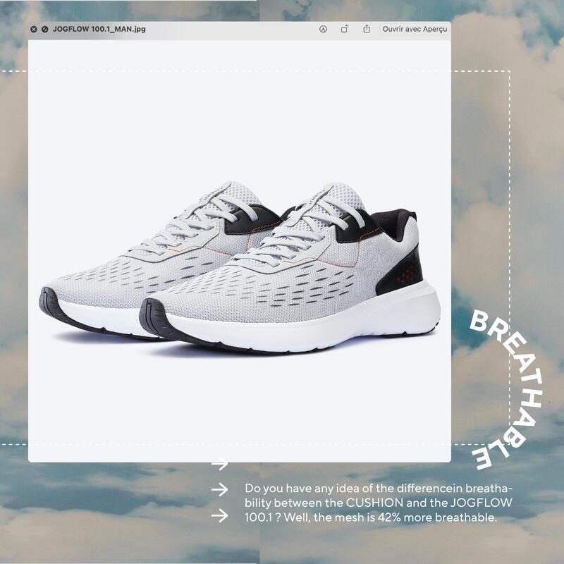 Erkek Koşu Ayakkabısı - Gri/Turuncu - Jogflow 100.1