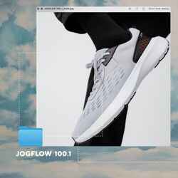 Ανδρικά παπούτσια τρεξίματος Jogflow 100.1 - Γκρι Πορτοκαλί