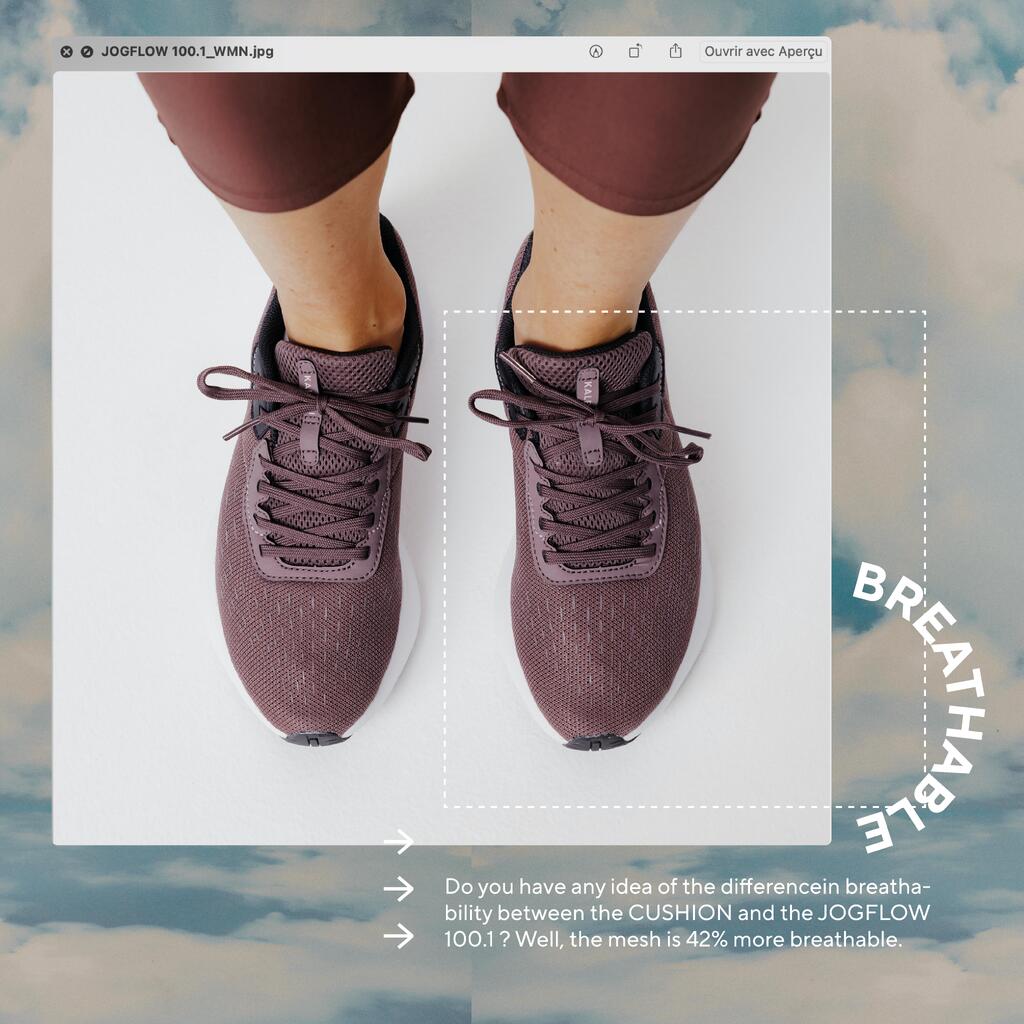Patike za trčanje Kiprun Jogflow 100.1 ženske - sive