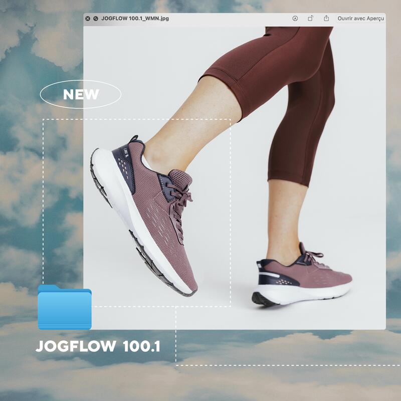 Hardloopschoenen voor dames Jogflow 100.1 donkerpaars