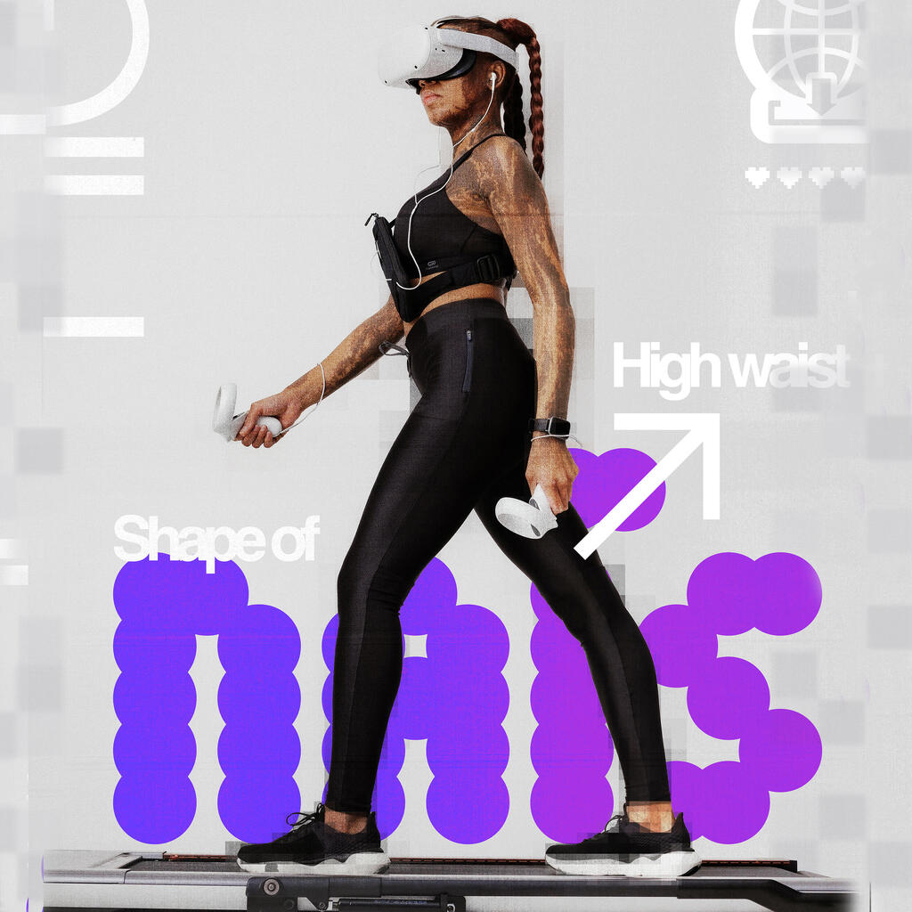 Leggings de running transpirables negros para mujer Kiprun Run 500 Dry