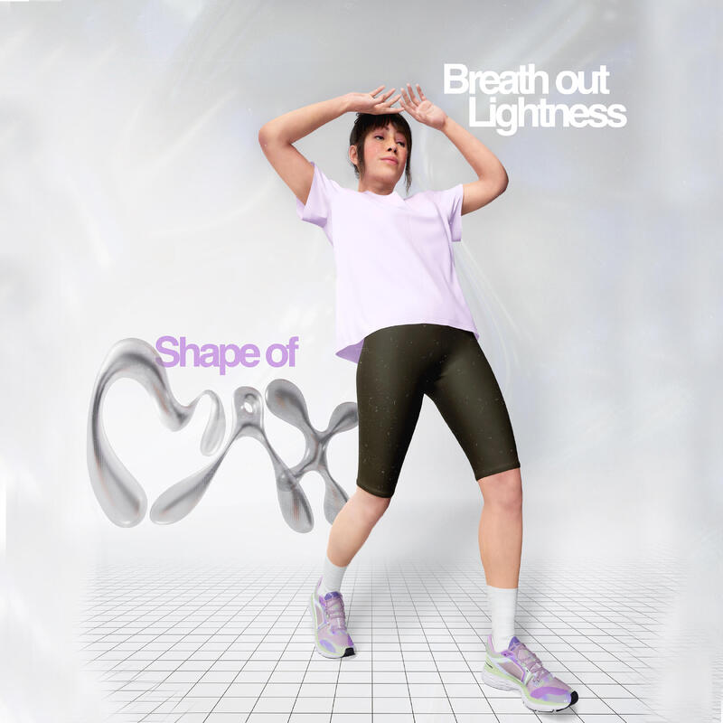 T-shirt respirant running femme - Dry+ Breath mauve