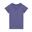 女款合身 V 領合成材質短袖健身 T 恤－藍色