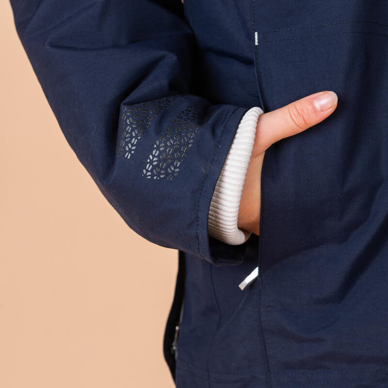 Veste équitation imperméable et chaude enfant - 500 marine