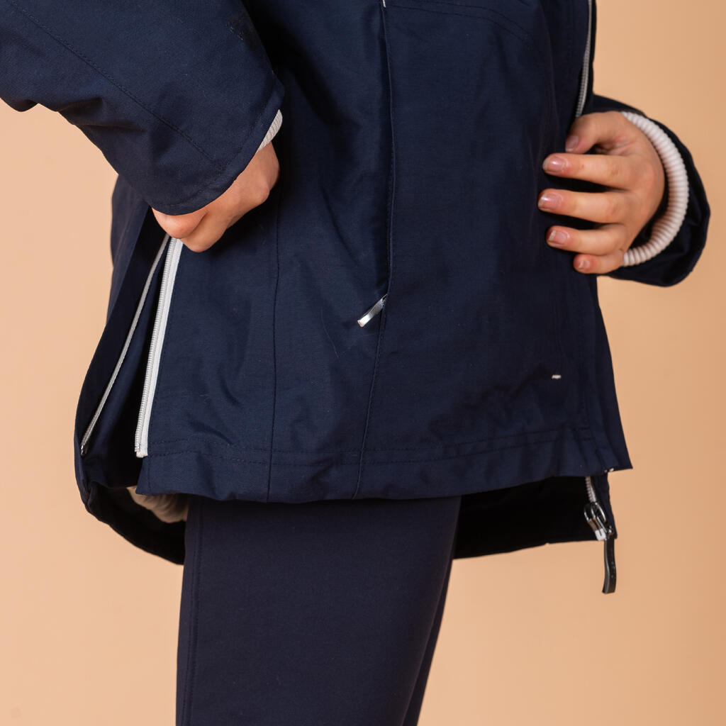 Kids' Waterproof and Warm Horse Riding Jacket 500 - Navy