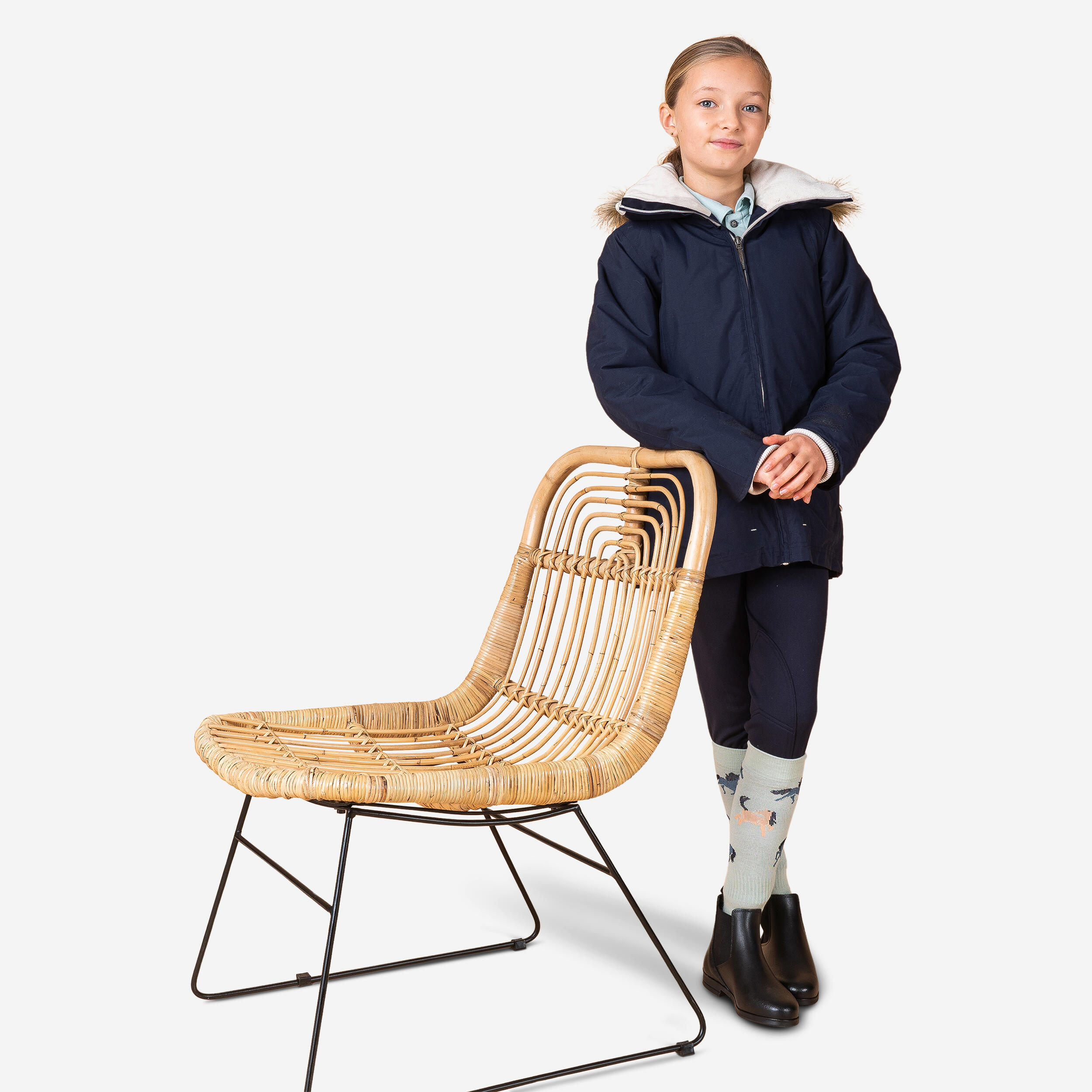 GIACCA DA EQUITAZIONE PER BAMBINI - 500 NAVY