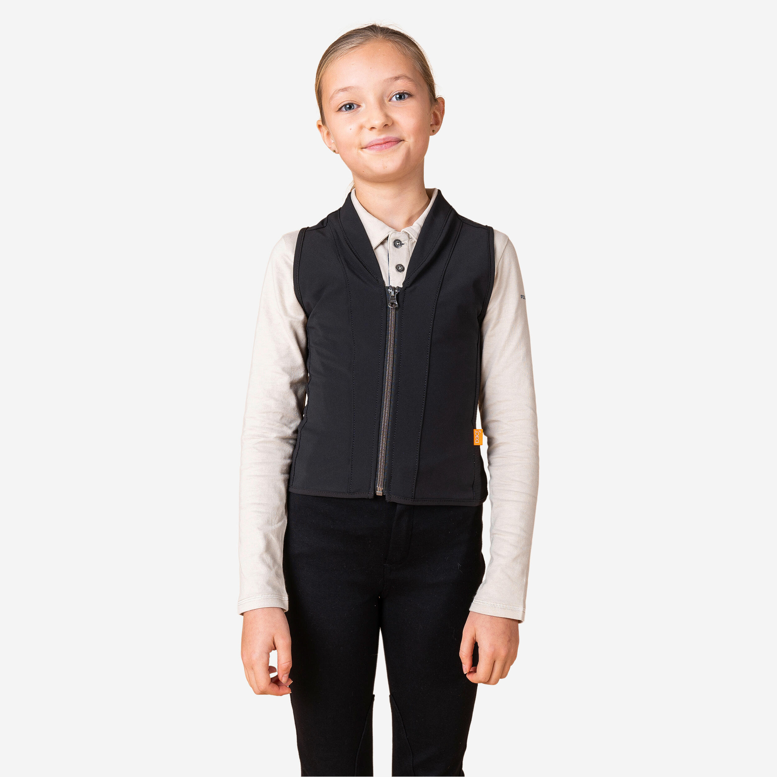 Fouganza - Dorsale D'équitation Souple 500 Junior Noir D3o - Protection Dorsale - Sport Equestre - Noir - 8 À 10 Ans - Decathlon