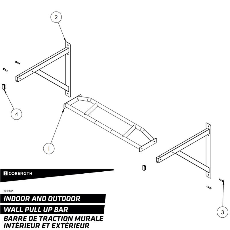 Drążek do podciągania ścienny WALL PULL UP BAR - śruby