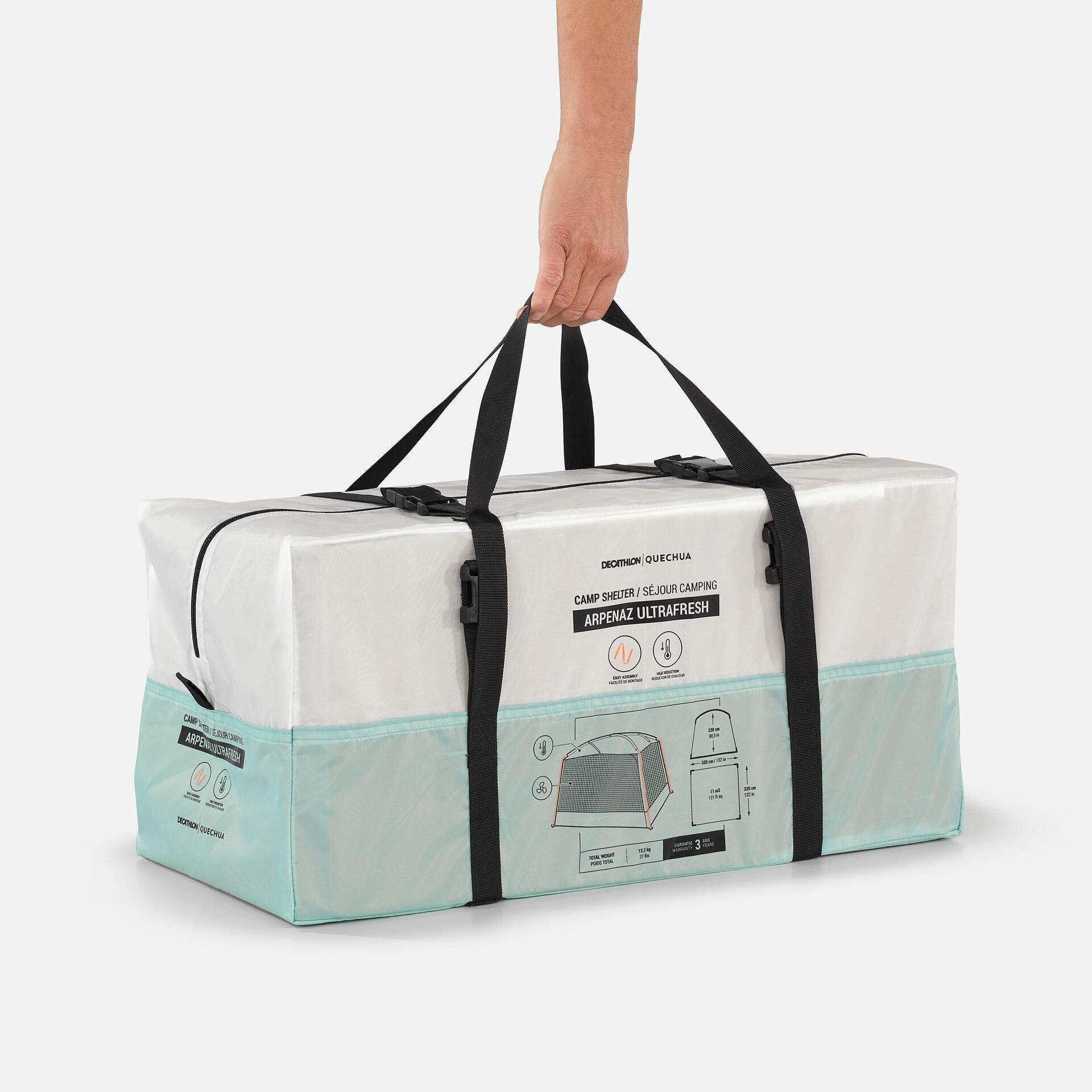 Camping Living Room with poles - Base Arpenaz ULTRAFRESH - 10 Person