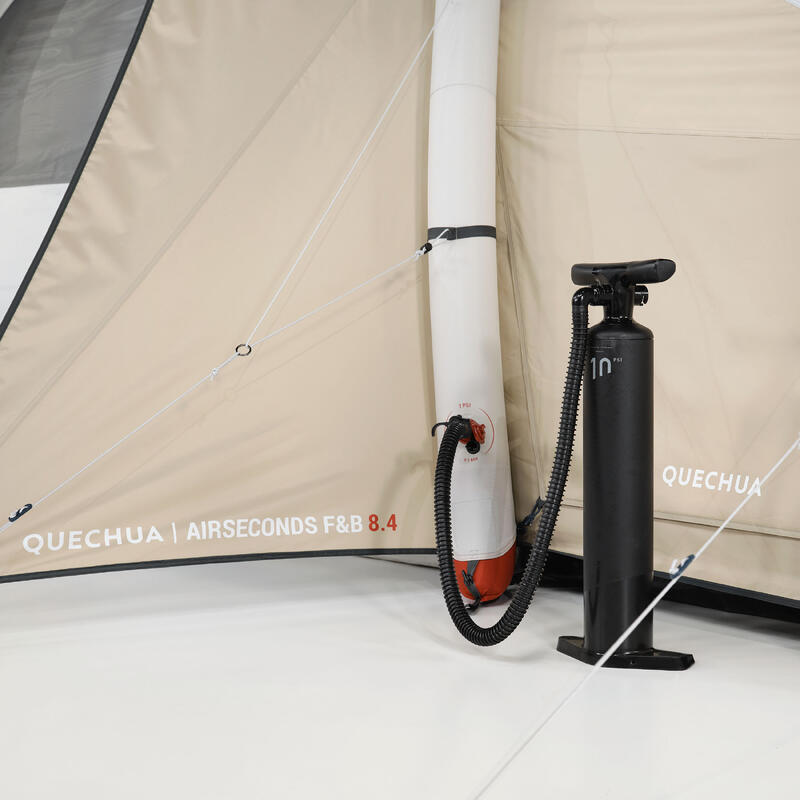 Cort gonflabil camping cu 8 locuri, 4 dormitoare, Fresh & Black, Air Seconds 8.4