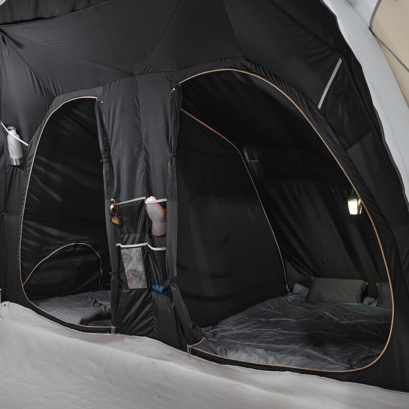 Cort gonflabil camping cu 8 locuri, 4 dormitoare, Fresh & Black, Air Seconds 8.4