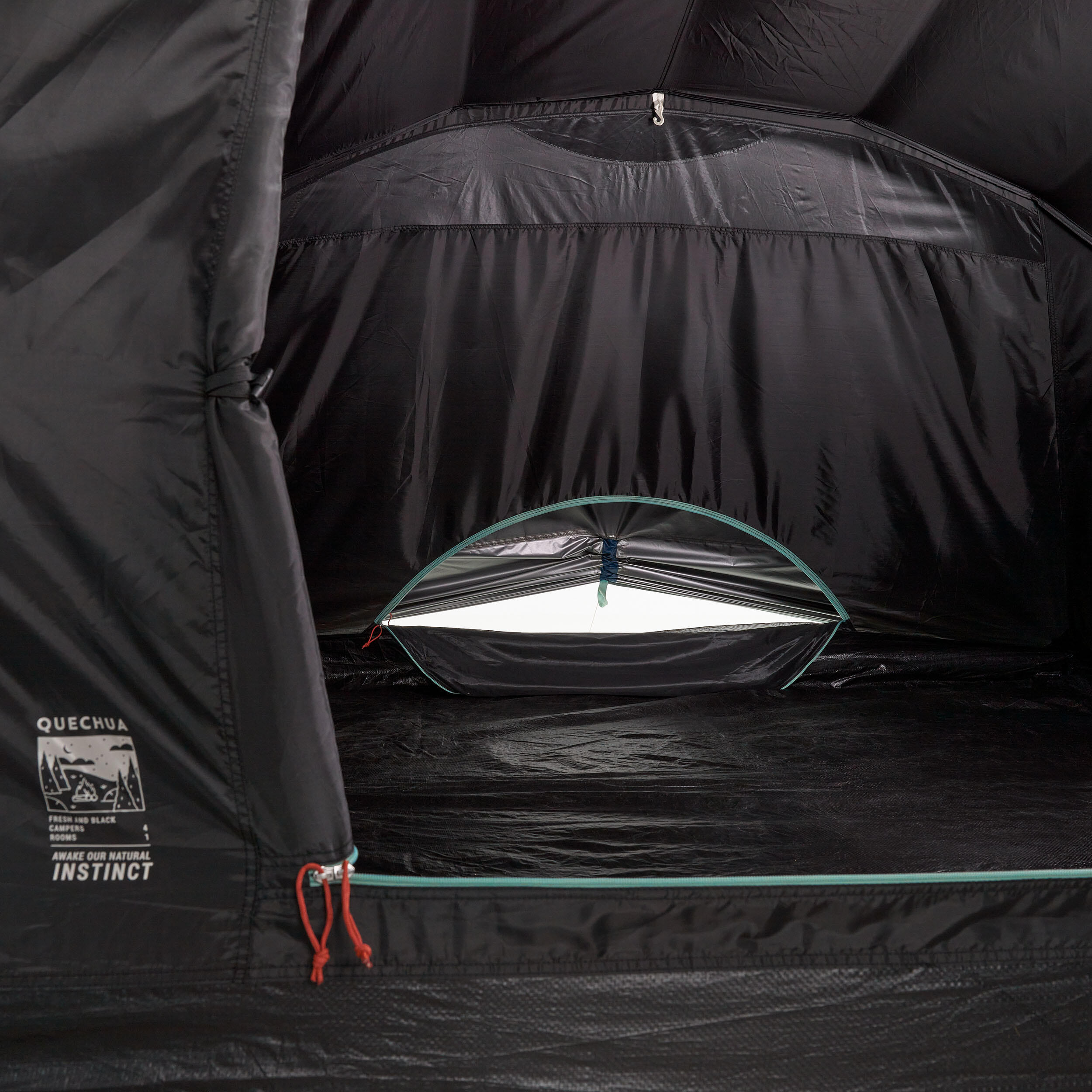 4-person camping tent, Arpenaz 4.1, Fresh & Black