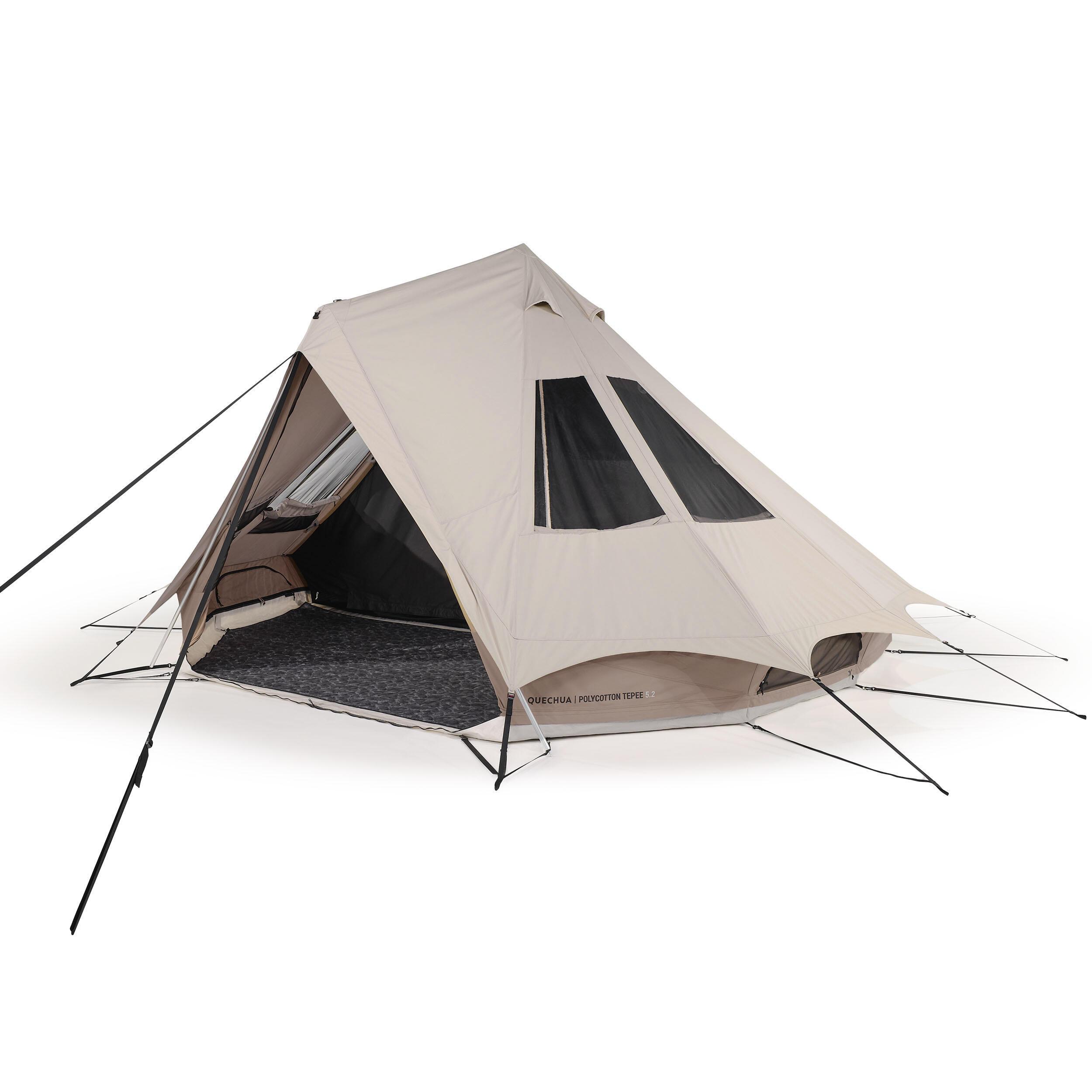 Tipi-tält För Camping - Tepee 5.2 Polycotton - 5 Personer - 2 Sovrum