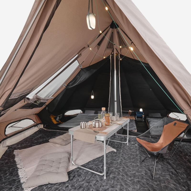 Campingzelt Tipi-Zelt Polybaumwolle - Tepee 5.2 für 5 Personen 2 Kabinen 