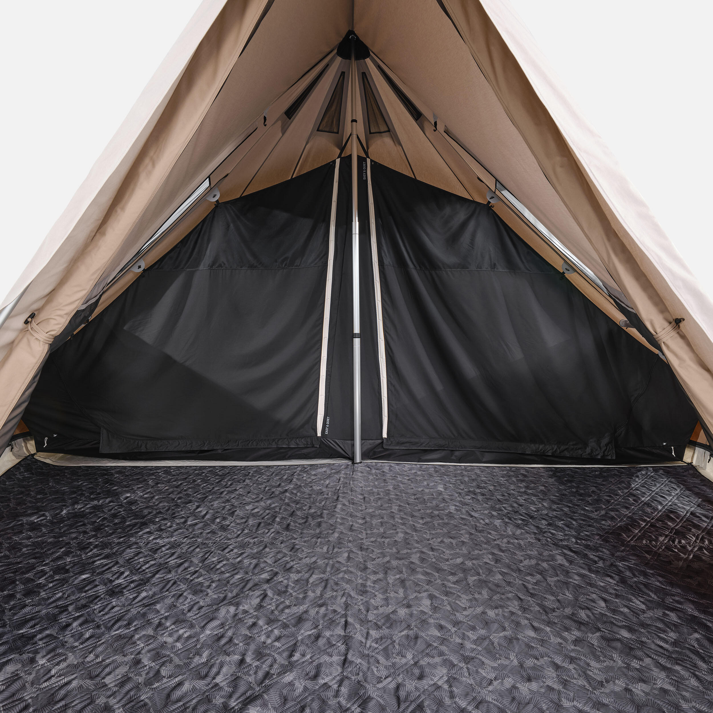 Kampeertipi voor vijf personen Tepee 5.2 polykatoen twee slaapruimtes 12/30