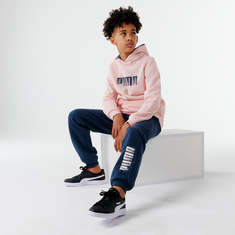 Sudadera Capucha Niño Rosa Estampado Puma