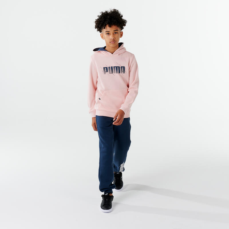 Sudadera Capucha Niño Rosa Estampado Puma