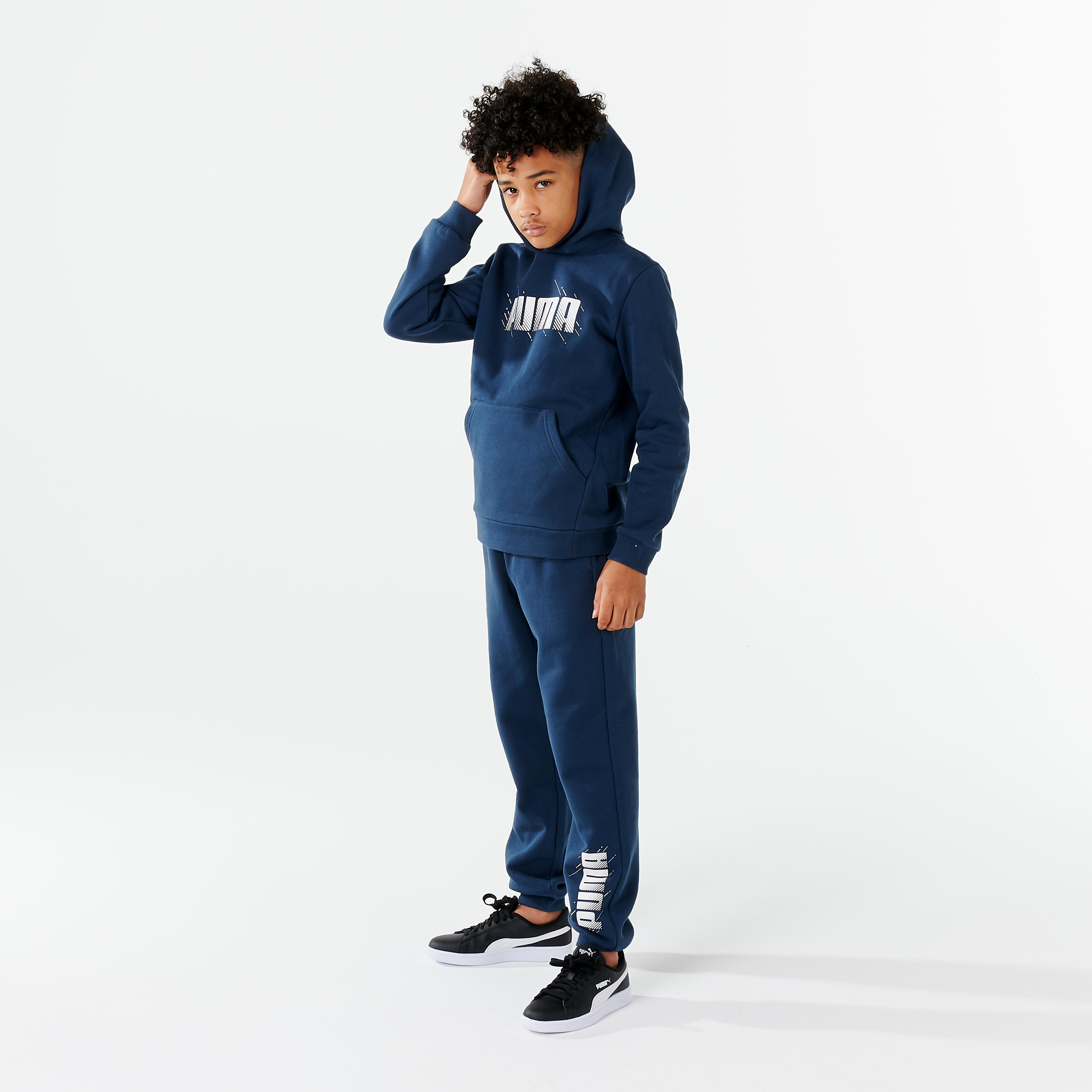 PUMA FELPA CON CAPPUCCIO PER BAMBINI - MARINA