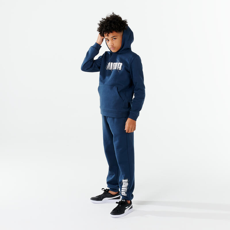 SWEATSHIRT COM CAPUZ GINÁSTICA CRIANÇA AZUL-MARINHO