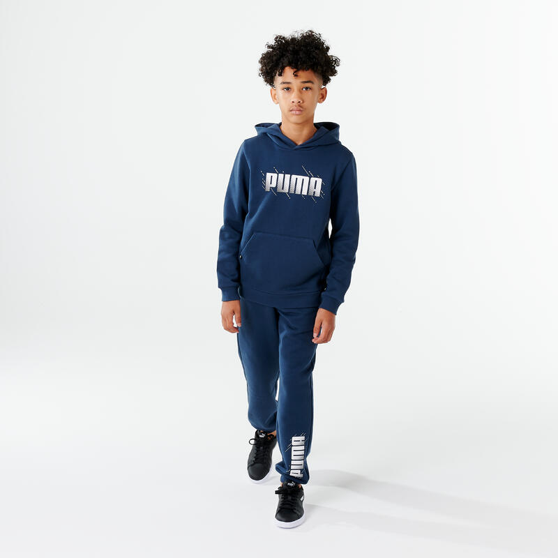 SWEATSHIRT COM CAPUZ GINÁSTICA CRIANÇA AZUL-MARINHO