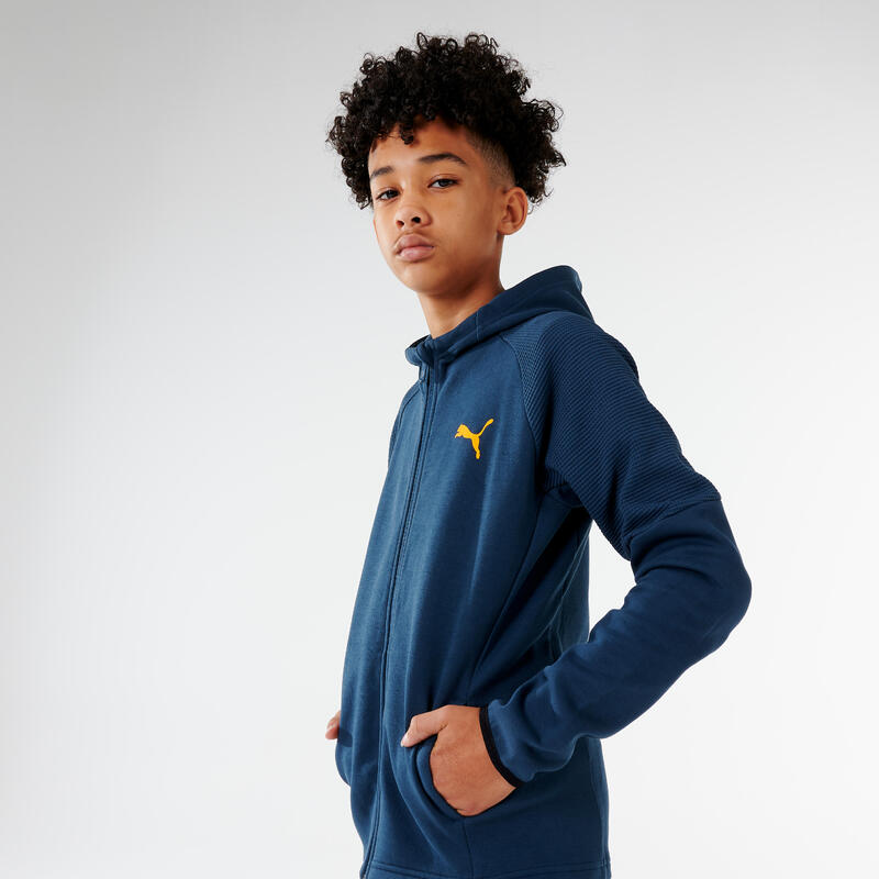 SWEAT PUMA À CAPUCHE ZIPPE ENFANT - MARINE