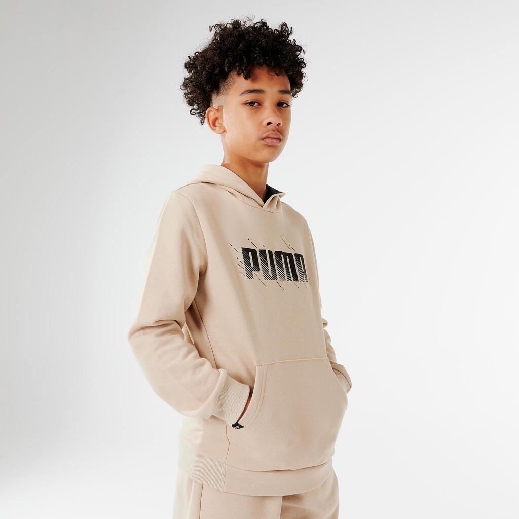 Puma Kapuzenpullover Kinder - beige mit Print