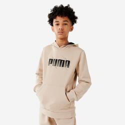 SWEAT À CAPUCHE ENFANT - BEIGE AVEC IMPRIMÉ PUMA