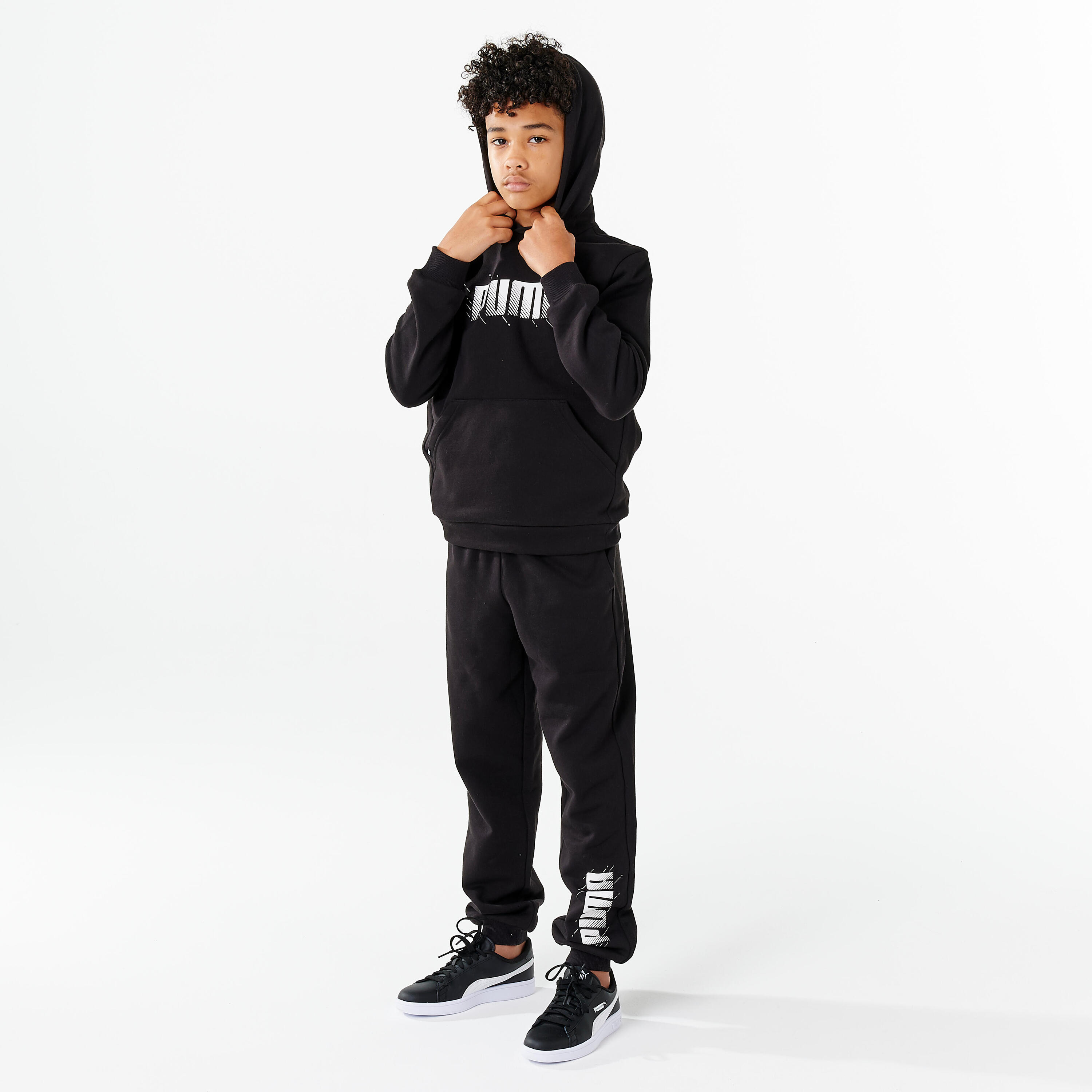 Sudadera Puma Niños Negro Estampado Capucha 3/6