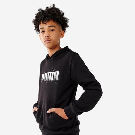 Sweat à capuche imprimé Puma enfant - noir