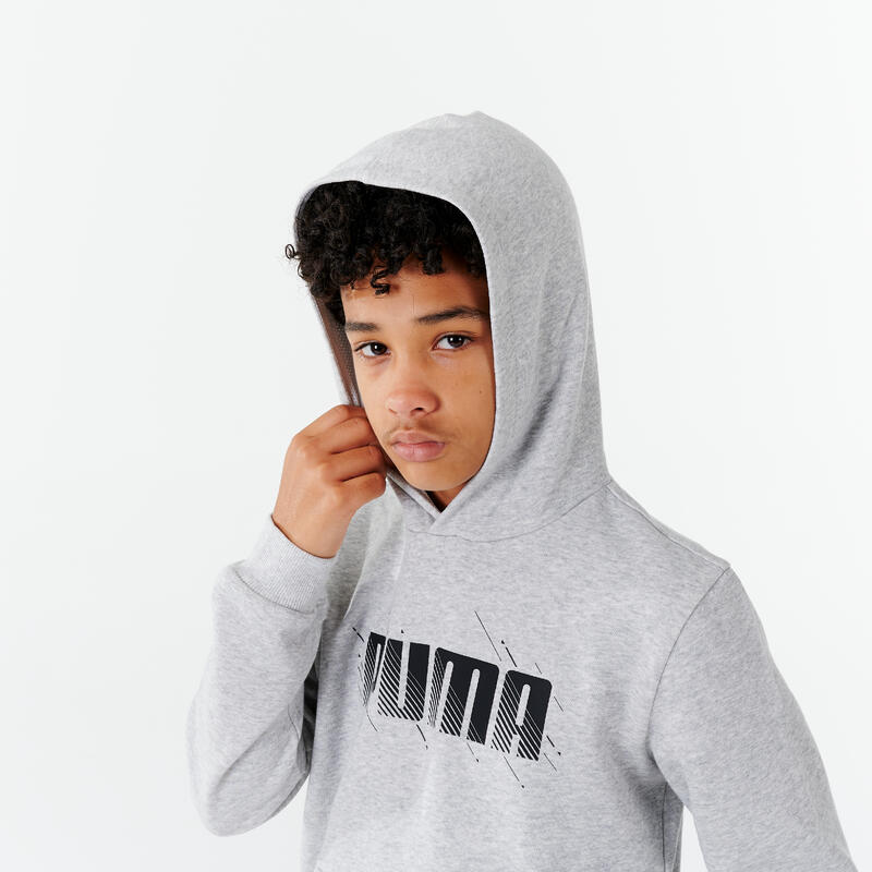 Hoodie voor kinderen grijs met opdruk