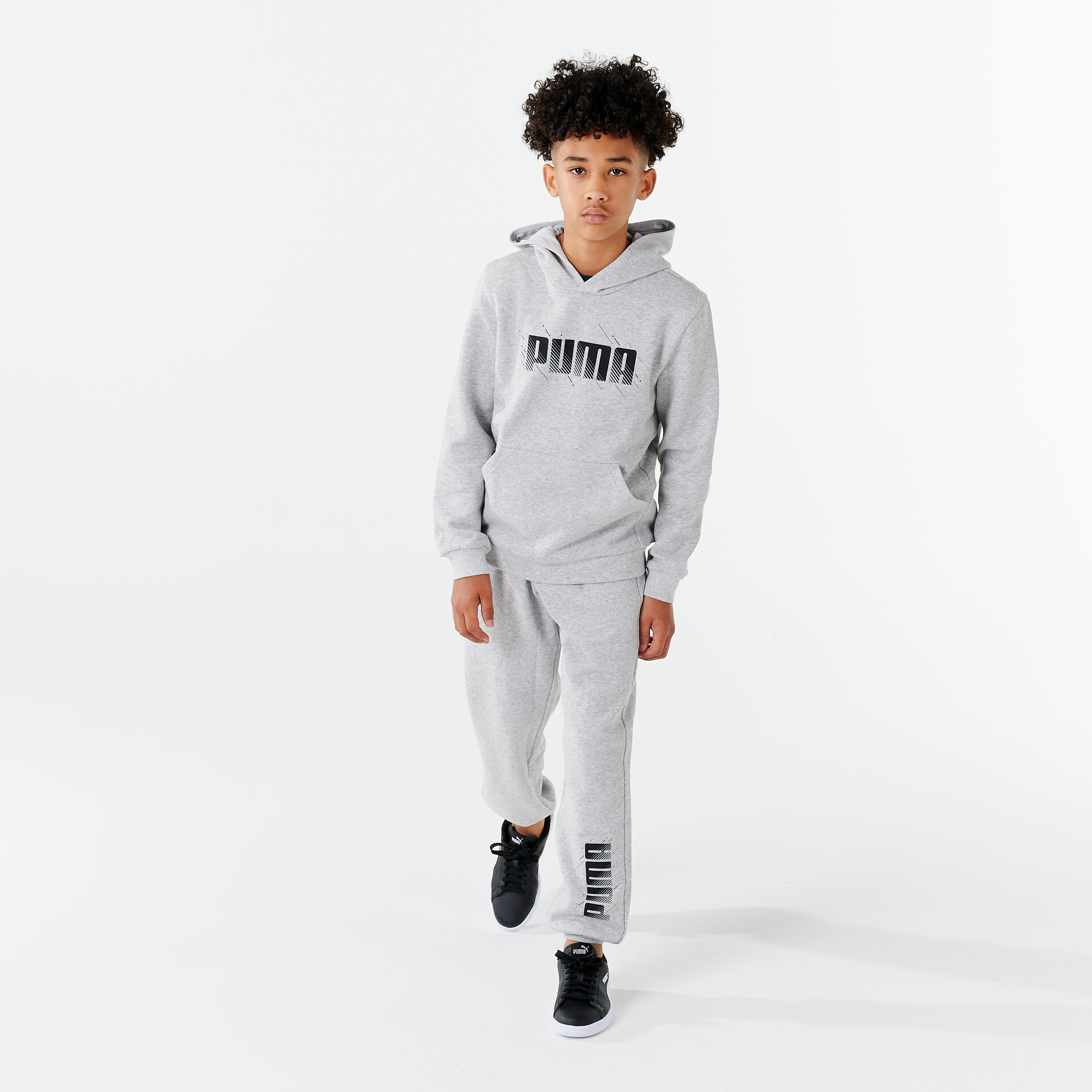 Kids' Hooded Sweatshirt - Grey Print 4/6