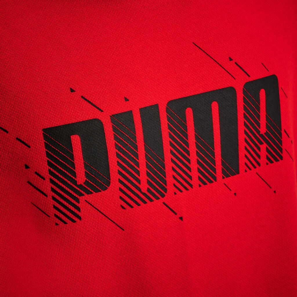 ДЕТСКИ СУИТШЪРТ PUMA, ЧЕРВЕН С ПРИНТ