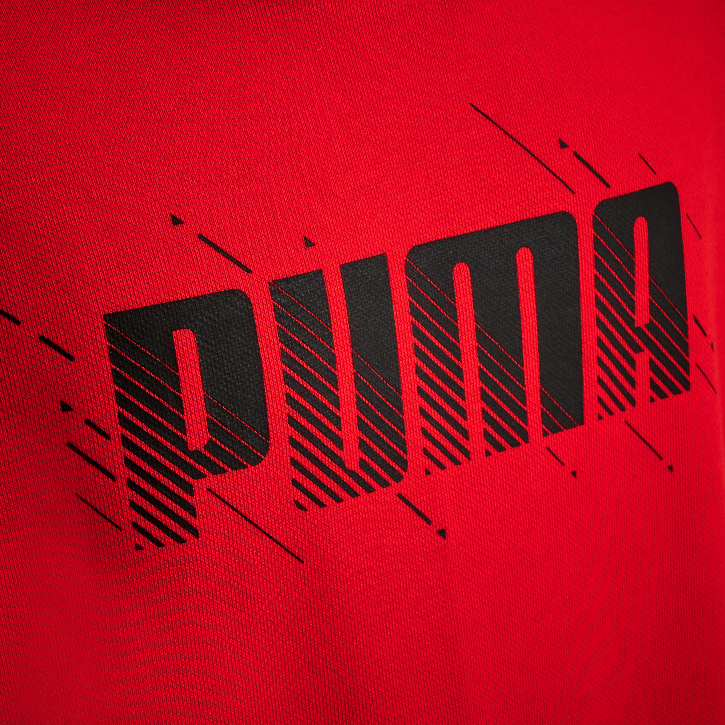 Felpa bambino ginnastica Puma misto cotone felpato con cappuccio rossa  3/7