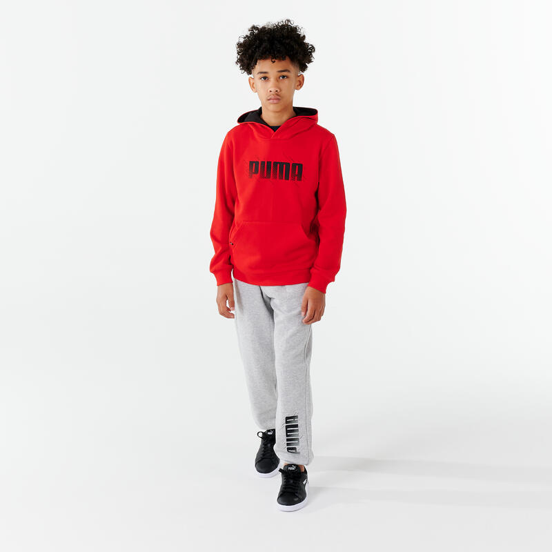 CAMISOLA COM CAPUZ CRIANÇA VERMELHO COM ESTAMPADO PUMA