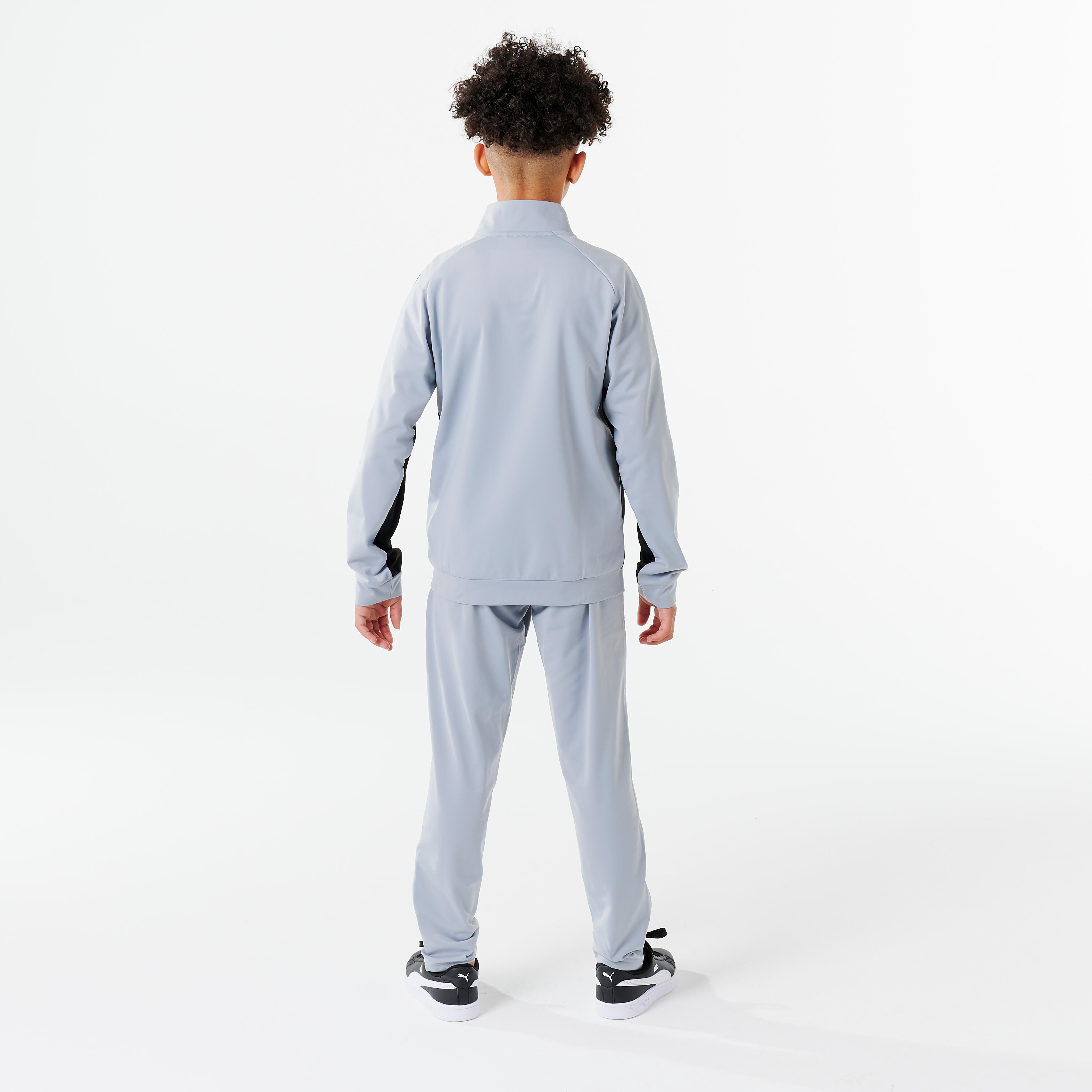 CHILDREN'S BREATHABLE SYNTHETIC TRACKSUIT - GREY PUMA