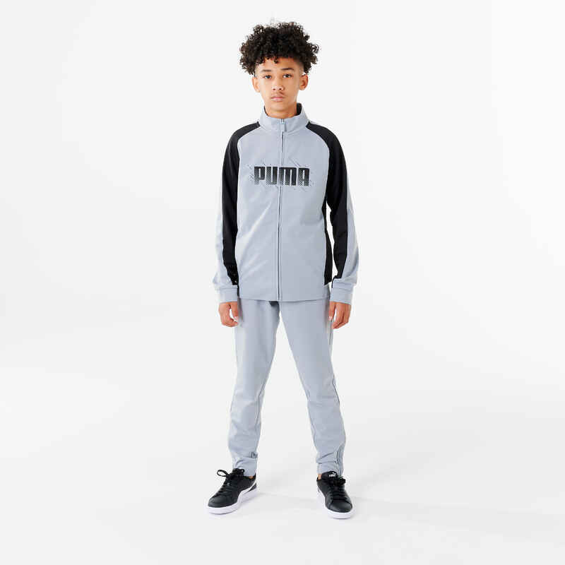 Kids' Breathable Synthetic Tracksuit - Grey - Decathlon