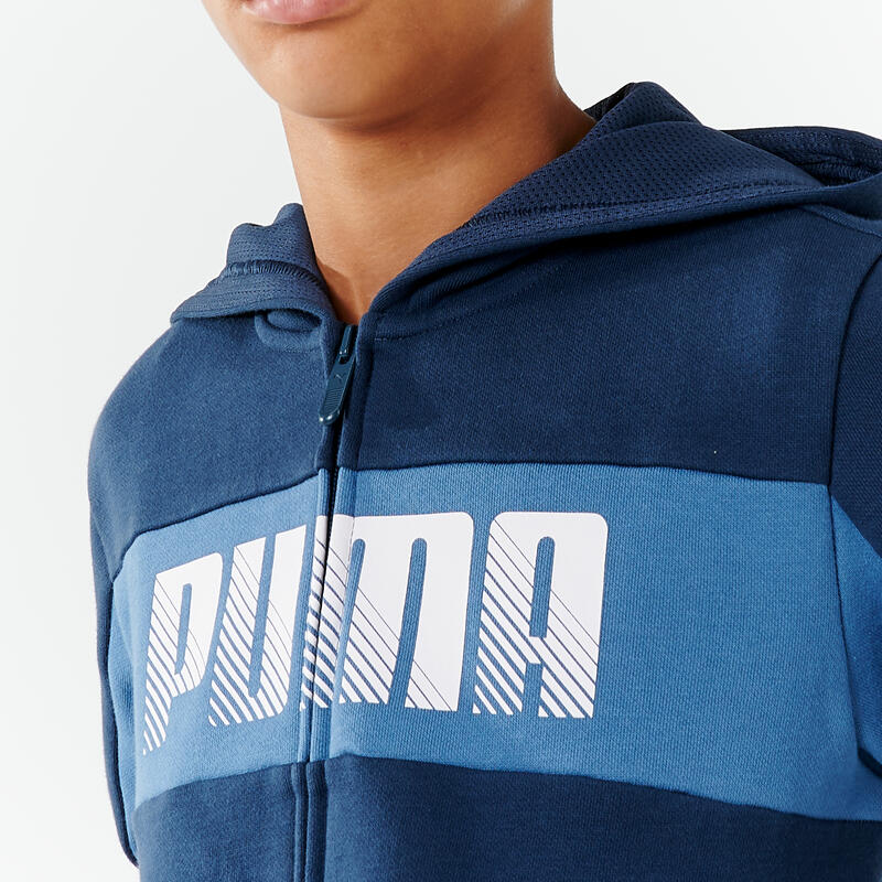 Tuta bambino felpata ginnastica Puma blu