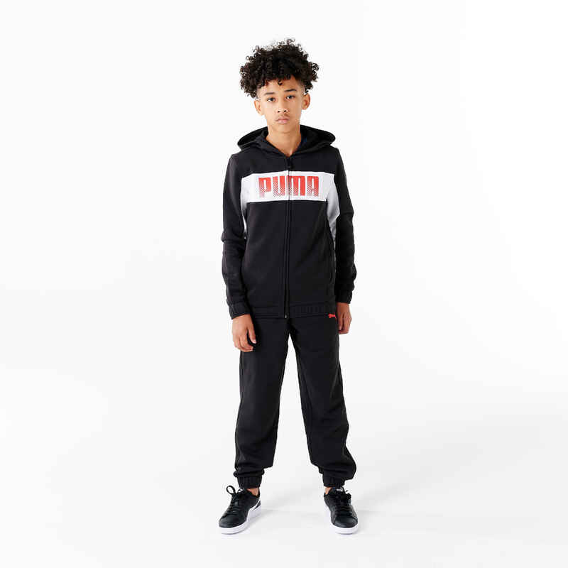 Kids' Breathable Synthetic Cotton Tracksuit - Black