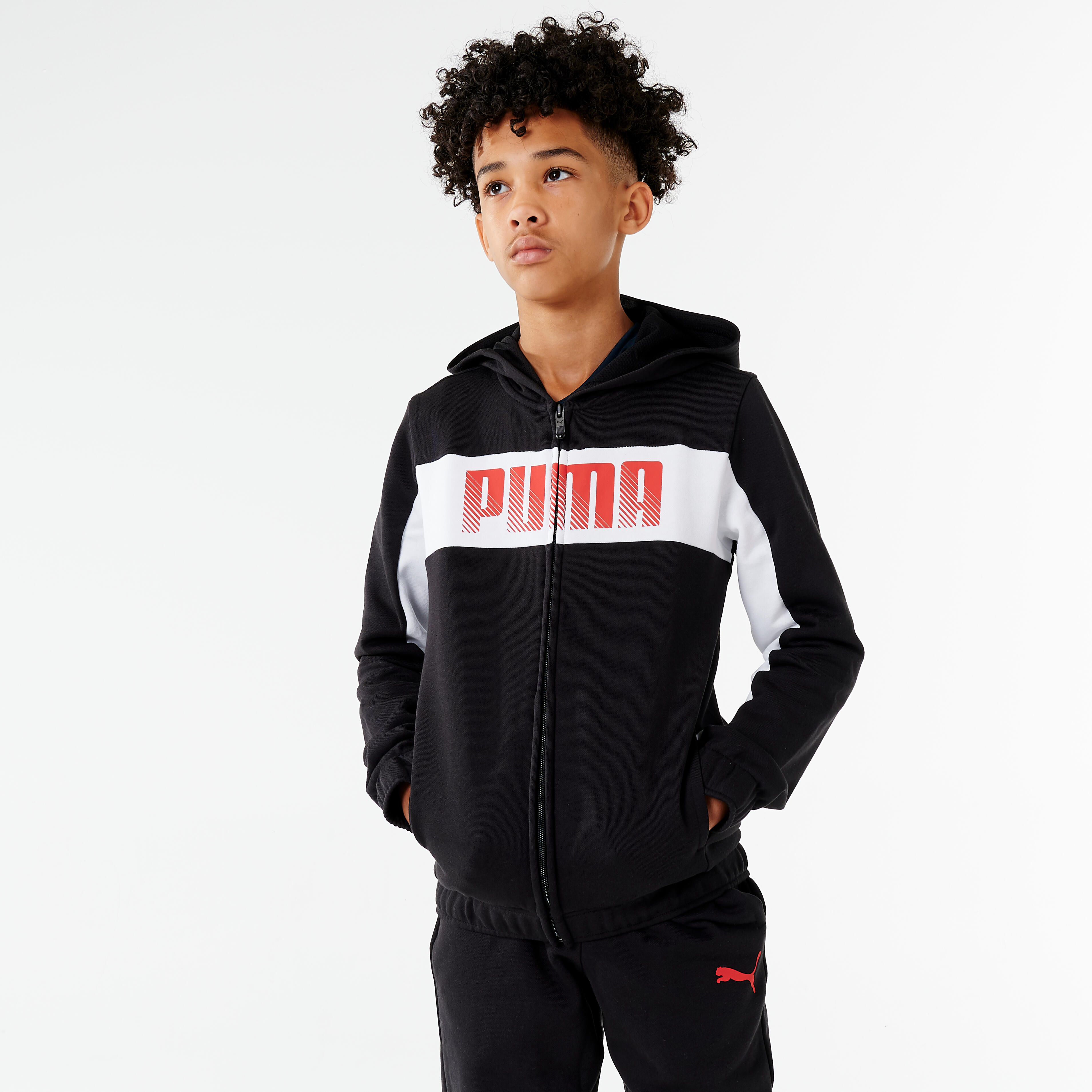 Ensemble survetement a capuche Puma enfant noir PUMA Decathlon