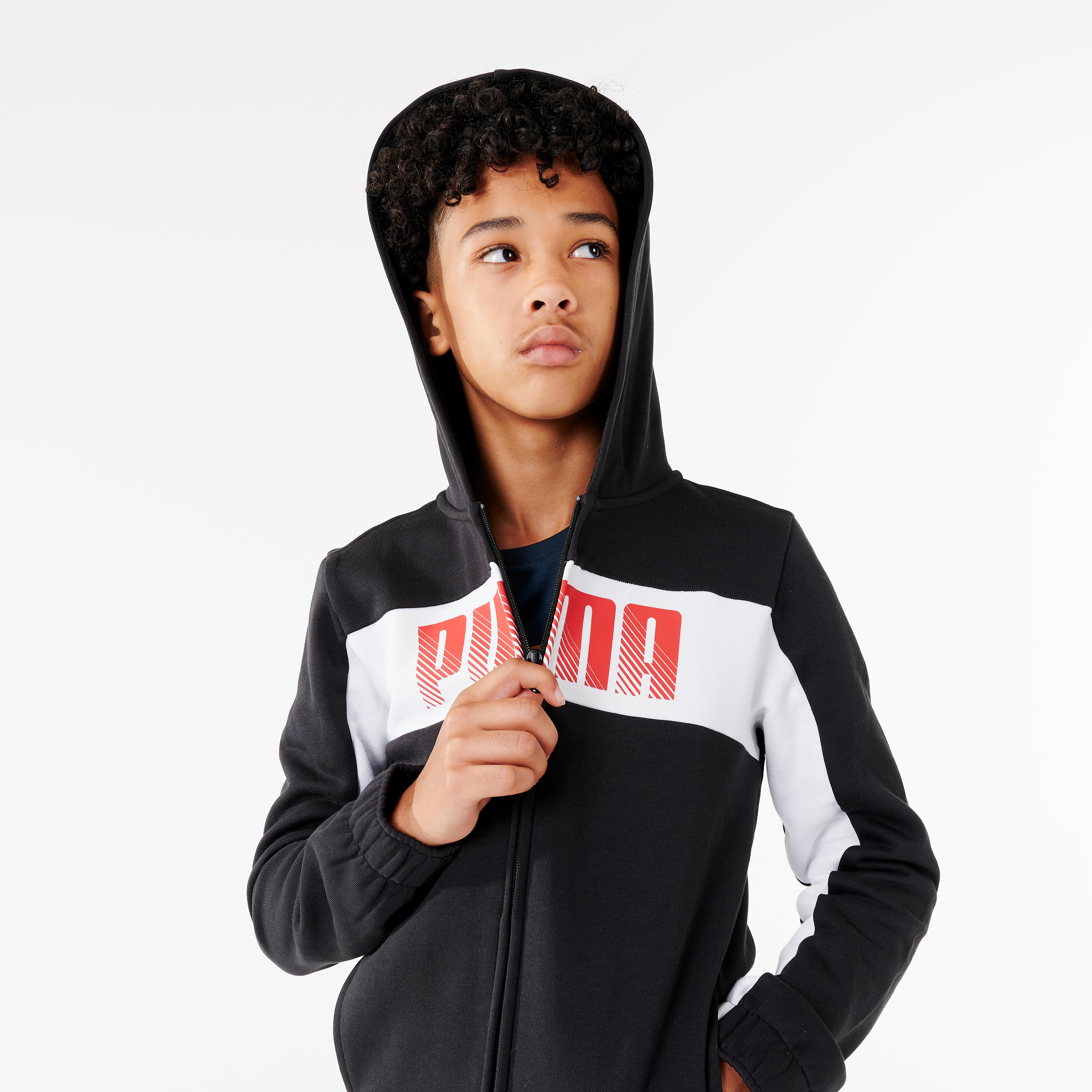 Ensemble survêtement à capuche Puma enfant - noir 3/6