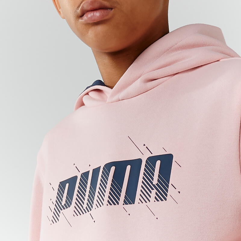 Sudadera Capucha Niño Rosa Estampado Puma