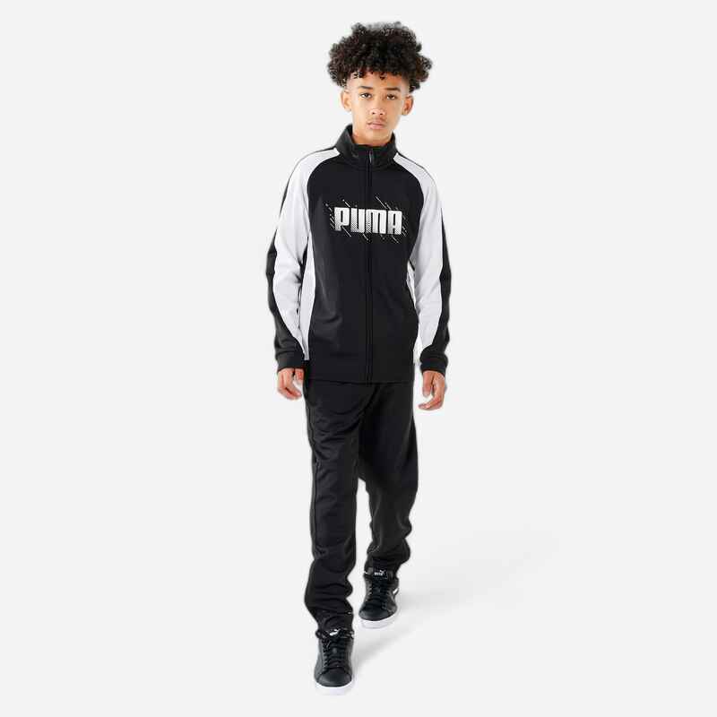 Puma Trainingsanzug Kinder Synthetik atmungsaktiv - schwarz/weiss