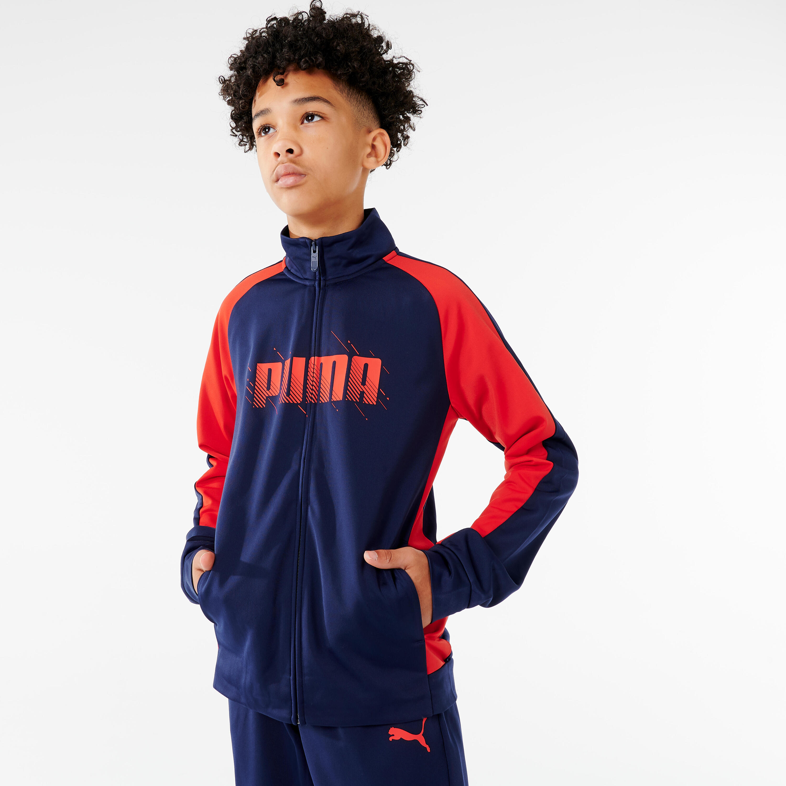 Chándal Puma Niños Azul Marino Rojo Sintético Transpirable 2/6