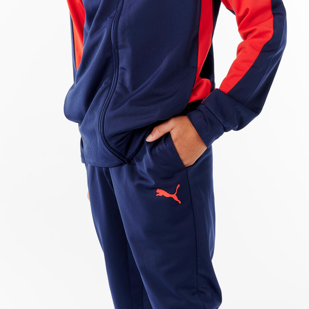 Kids' Breathable Synthetic Tracksuit - Navy/Red