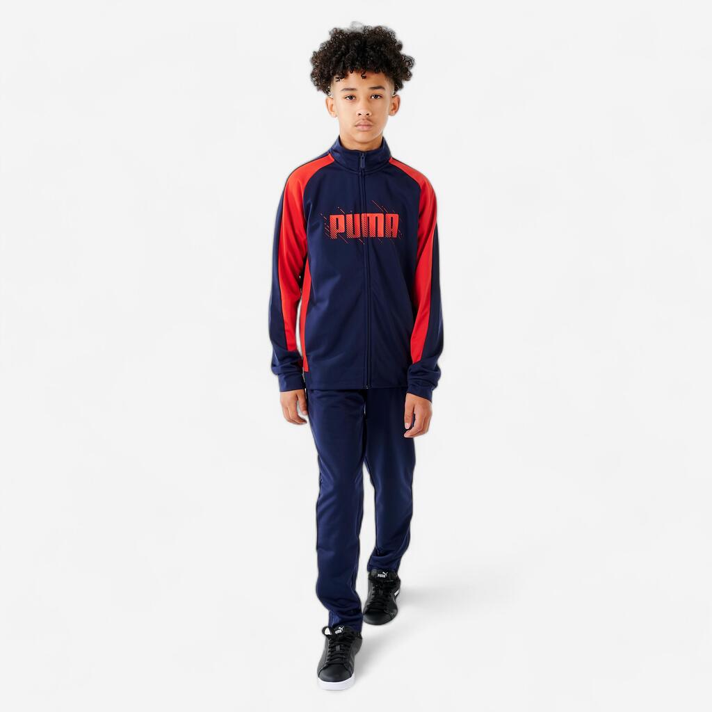 Kids' Breathable Synthetic Tracksuit - Navy/Red