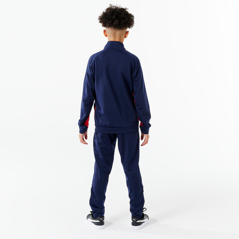 SURVÊTEMENT ENFANT SYNTHÉTIQUE RESPIRANT - MARINE ET ROUGE PUMA