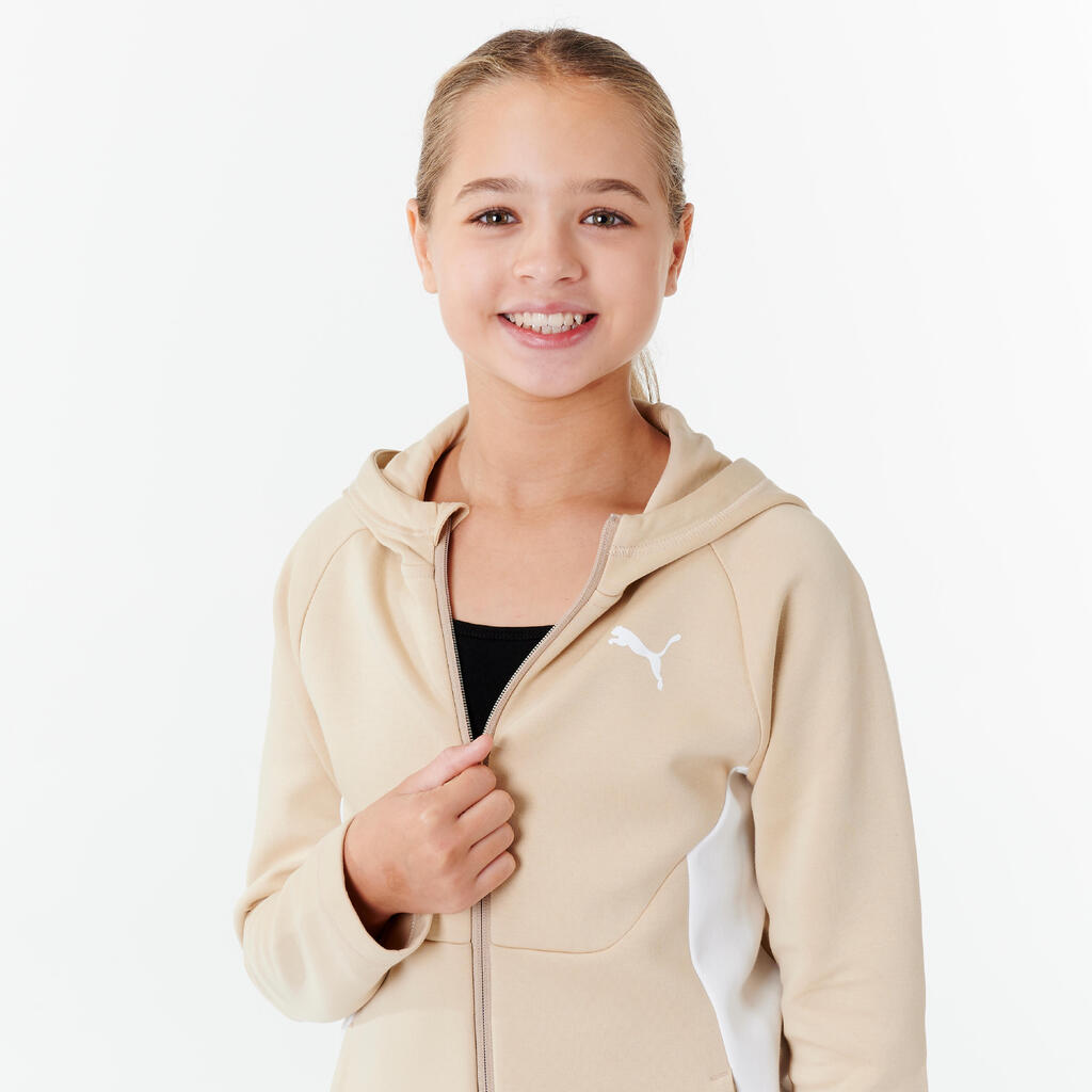 Girls' 7/8 Tracksuit - Beige/Black