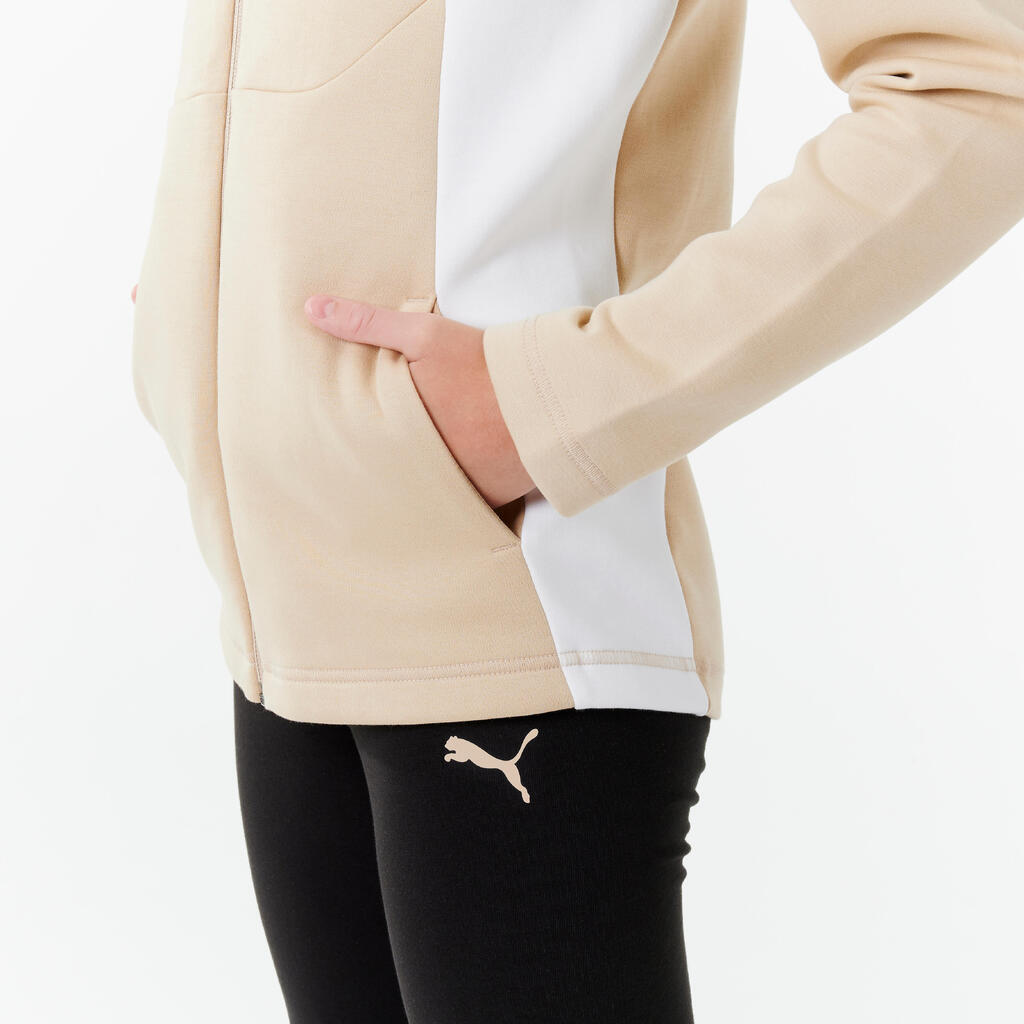 Girls' 7/8 Tracksuit - Beige/Black